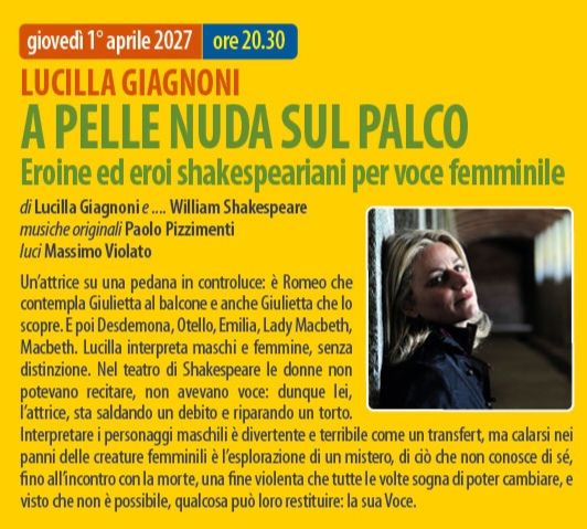 Locandina A Pelle Nuda sul Palco